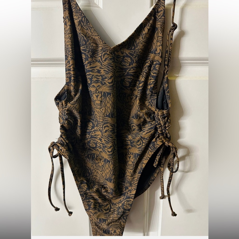 Ed Hardy Brown & Black Tiger Swim Suit